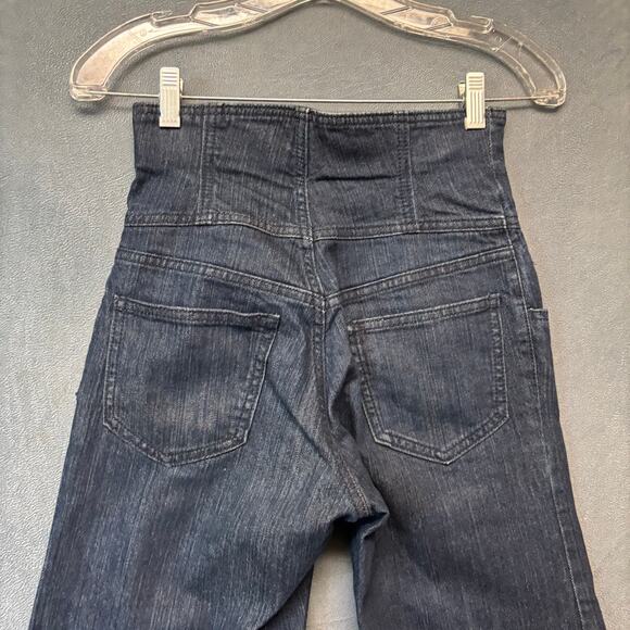 Old Navy Wide Leg Jeans Dark Wash Extra High Rise Stretch 70 Retro Y2K Boho Chic - Picture 13 of 14